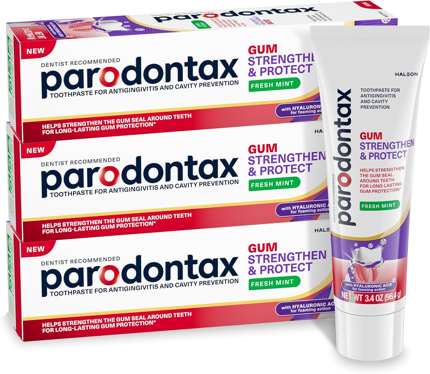 parodontax Gum Strengthen and Protect Fresh Mint Toothpaste, 3.4 oz (3 Pack)