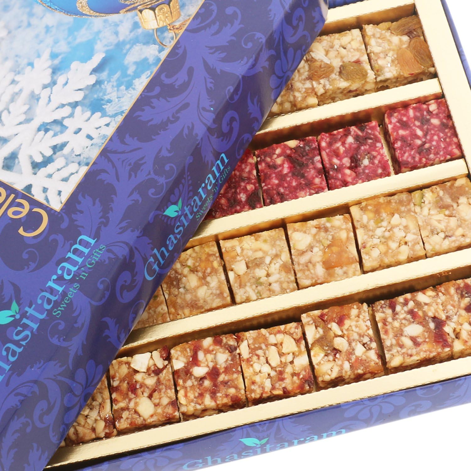 Ghasitaram Gifts Indian Sweets - Diwali Gifts Sugarfree Sweets - Natural Fruit Assorted Sugarfree Sweets 800 GMS