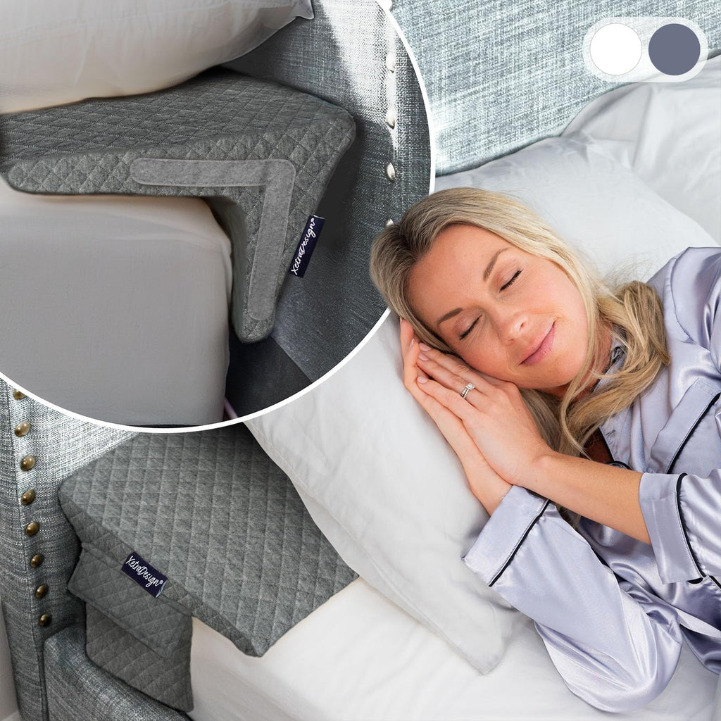 XetraDesign Bed Wedge Pillow for Headboard Gap Up to 7", Triangle Gap Filler for Bed, Mattress Wedge Gap Filler, Headboard Space Filler, Corner Pillow, Grey Queen 60"