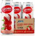 Lychee Juice Drink with Pulp, 16.9 oz (Bulk Pack of 12) by Jans — Fat-Free, Cholesterol-Free, Refreshing Taste of the Tropics