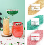 Sweets Indeed Christmas Edible Glitter, 3 Pack, Red Green and Gold, Perfect for Drinks, Cocktails, Beverages & Cake Decorating, Dessert Cake Topper, 4 grams