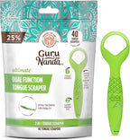 GuruNanda Disposable Tongue Scraper for Adults & Kids, Aligner Removal Tool (40 Ct) Dual-Function, BPA & PFAS-Free, Recyclable, Travel-Friendly, Promotes Fresh Breath, Easy to Use