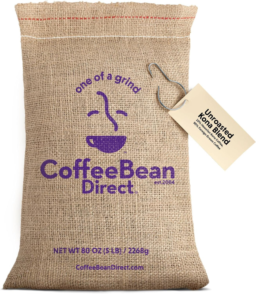 Coffee Bean Direct Unroasted Kona Blend, 5 Pound (Pack of 1)