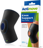 Actimove Sports Edition Knee Support Open Patella with Coolmax® AIR Technology – Sleeve for Pain Management – for Strains, Sprains & Swelling - Left/Right Wear – Black, Large