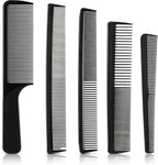 5 Pieces Hair Cutting Comb Barber Hair Styling Combs Fine Teeth Carbon Hairbrush Set Anti Static Heat Resistant Hairdressing Tapered Hairbrush for Men Women