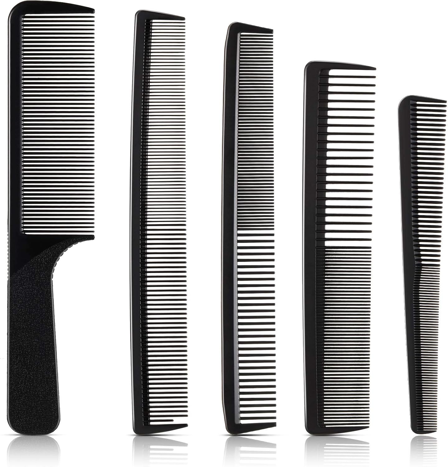 5 Pieces Hair Cutting Comb Barber Hair Styling Combs Fine Teeth Carbon Hairbrush Set Anti Static Heat Resistant Hairdressing Tapered Hairbrush for Men Women