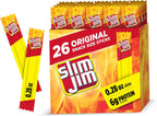 Slim Jim Smoked Meat Sticks, Original Flavor, 6g Protein Per Serving, Snack Size, 0.28 oz. (26 Count)