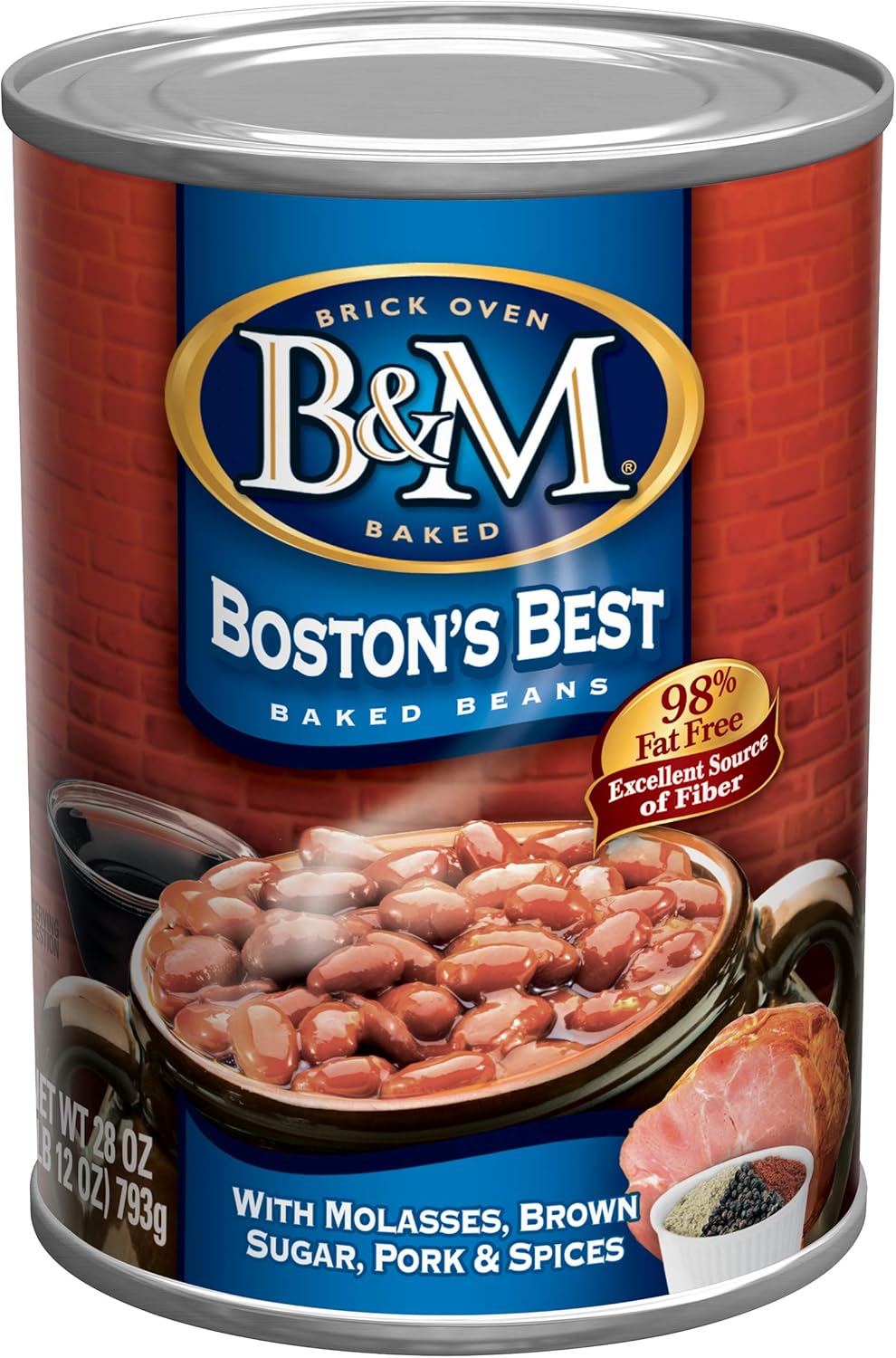 B&M Baked Beans, Boston's Best, 28 Ounce (Pack of 12)
