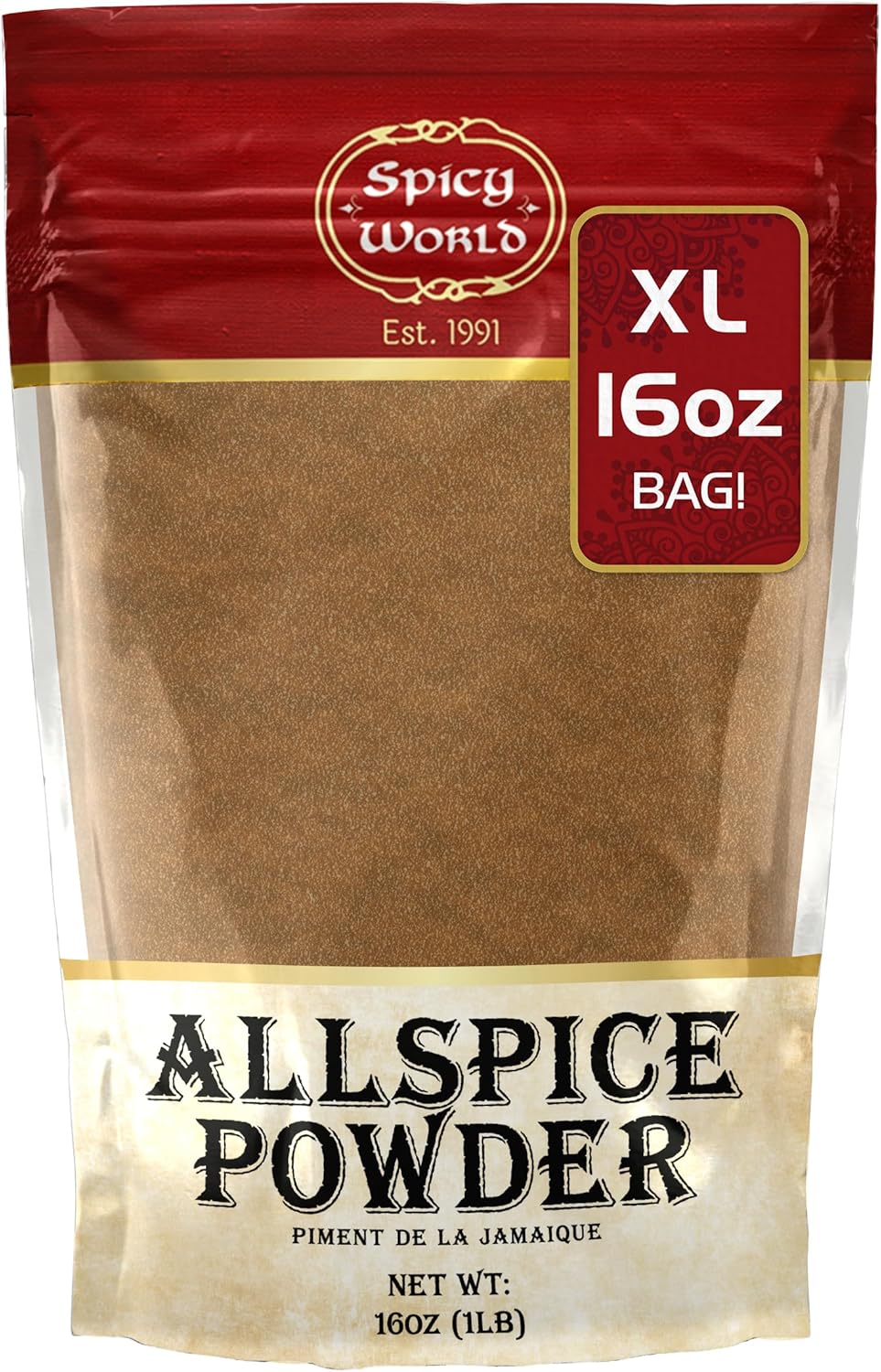 Spicy World Allspice Ground 16 Ounce - Huge 1 Pound Value Pack - All Spice Powder