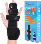 Fanwer 2 Finger Splint, Reversible Trigger Finger Splint, Adjustable Length Finger Brace, Knuckle Straightening Immobilizer for Broken Finger, Arthritis, Mallet Finger, Sprains, Tendonitis