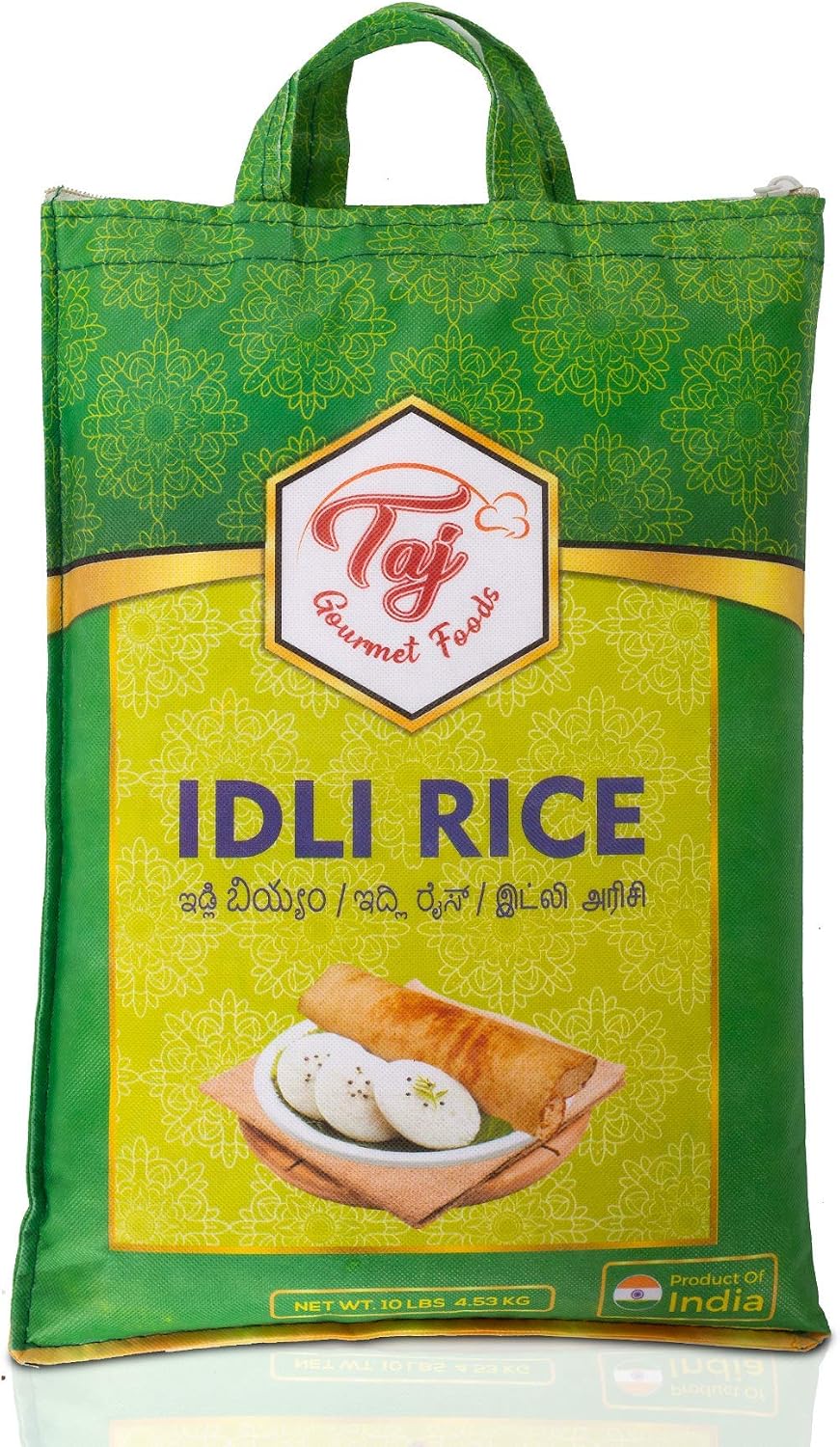 TAJ Gourmet Idly Rice, Idli Rice, Short Grain Rice, 10-Pounds