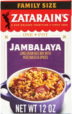 Zatarain's Rice Mix, Jambalaya, Family Size, Long Grain Rice with Onions, Bell Peppers, Garlic, Paprika, and Red Peppers, Just Add Meat for Easy-Prep, New Orleans Style Rice Meal, 12 oz