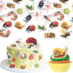 60 PCS Edible Insect Cupcake Toppers Ladybugs Spiders Snail Grasshoppers Dragonfly Caterpillar Bee Cupcake Picks Edible Insects Party Decorations Insects Theme Baby Shower Birthday Party Supplies