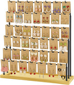 Jewelry Display for Vendors,6 Tiers 42 Hooks Earring Rack Display Holder Stand, Earring Organizer Holder for Necklaces Rings Bracelets Keychains,Jewelry Display for Selling with Earrings Cards-Black