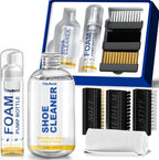 Shoe Cleaner Kit for Sneakers – 10.6oz Premium Shoe Cleaning Set with 3 Brushes & Microfiber Towel, Sneaker Cleaner for White Shoes, Boots, Leather, Suede, Canvas, Mesh, PU & Fabric
