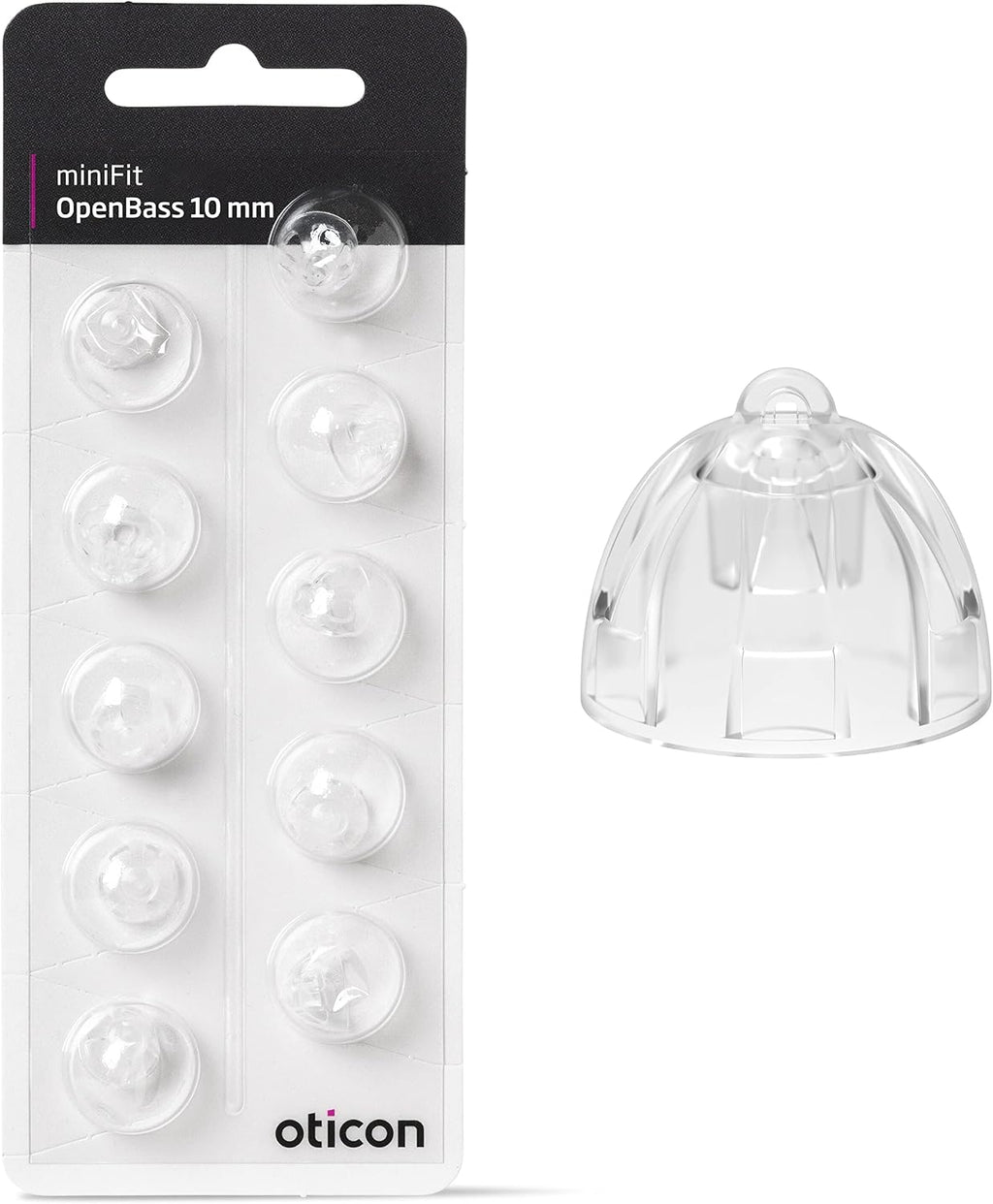 New - Oticon Open Bass miniFit Domes 10mm