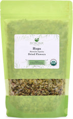 Biokoma Organic Hops Dried Flowers 1.76oz - USDA Organic Herbal Tea - Dried Humulus lupulus Loose Flowers - Resealable Moisture Proof Pouch - No Additives - No Preservatives - Non GMO, Kosher