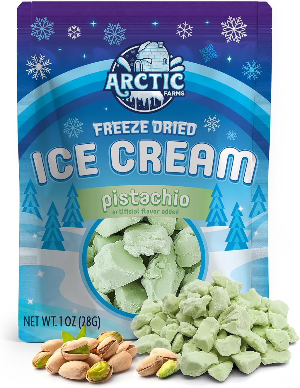 Arctic Farms Freeze Dried Ice Cream that Does Not Melt (Pistachio)