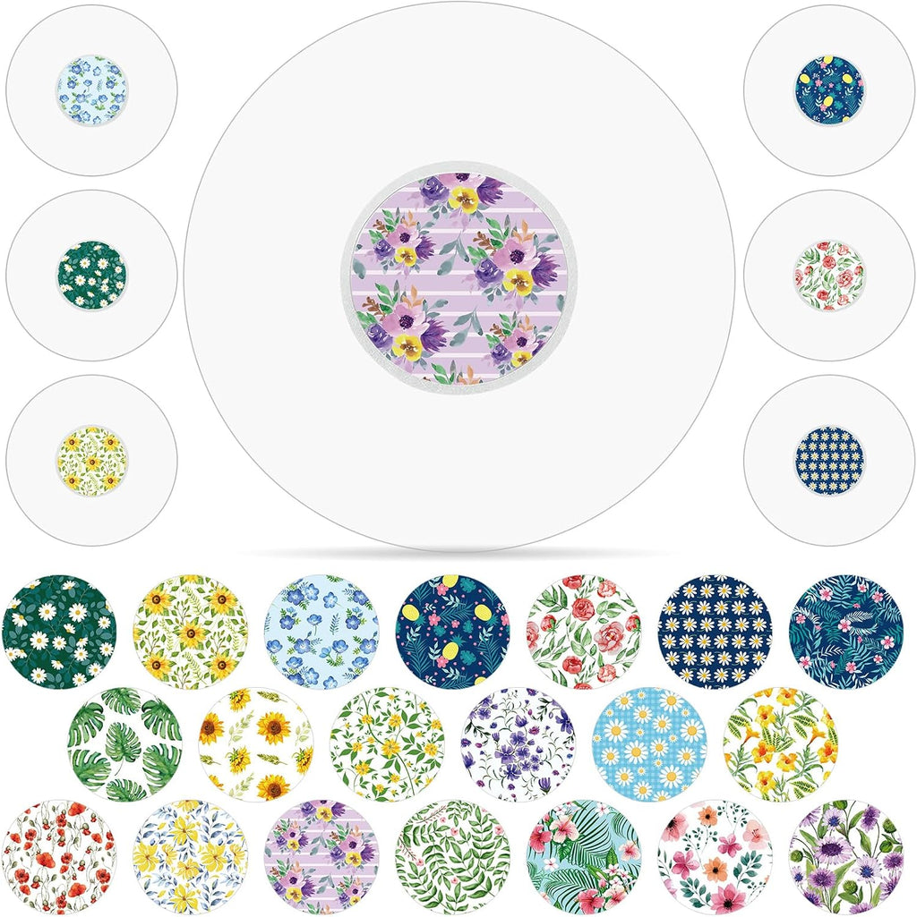 Colarr 80 Pcs Sensor Covers Compatible with Libre 2 Stickers Waterproof Adhesive Patches Transparent Tape Compatible with Libre 2 and 80 Sensor Stickers Set Transparent Adhesive Patches(Flower)