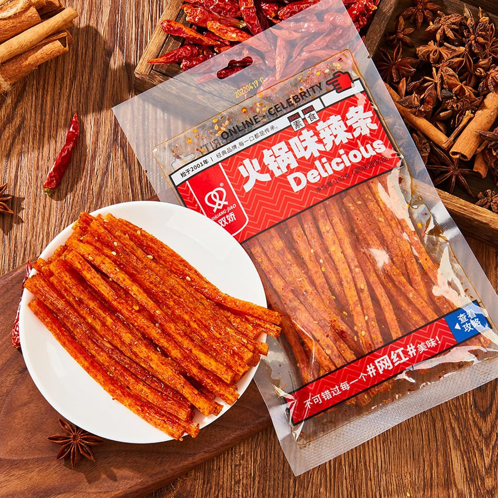 XCVFDVOR latiao spicy strips - 102g 2-pack the ultimate la tiao experience for spicy food lovers (2 packs)