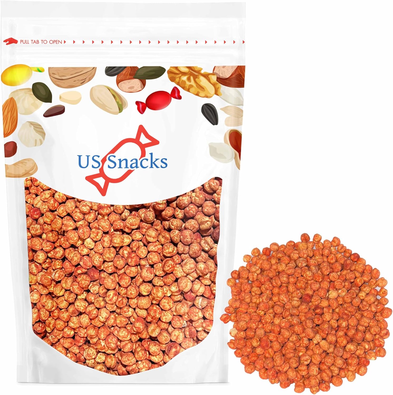 US Snacks - Chili Chickpeas, Roasted Hot Spicy Garbanzo Beans (1 Pound (Pack of 1))