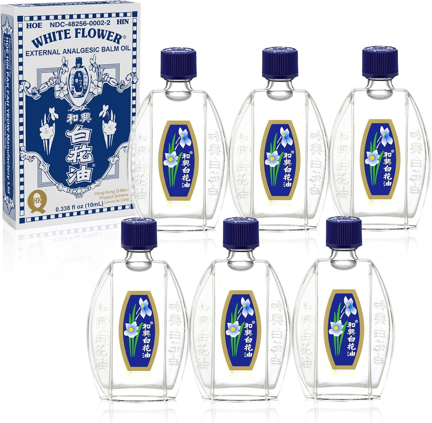 White Flower External Analgesic Balm Oil 10ml/ 0.338fl Oz., Authentic US Import(6 Packs)