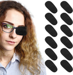 12Pcs Eye Patches Comfortable Left or Right Single Eye Patches Professional Medical One Eye Cover Reusable Black Soft Single Eye Patches for Eyeglass Treat Lazy Amblyopia Strabismus Adults Girls Boys