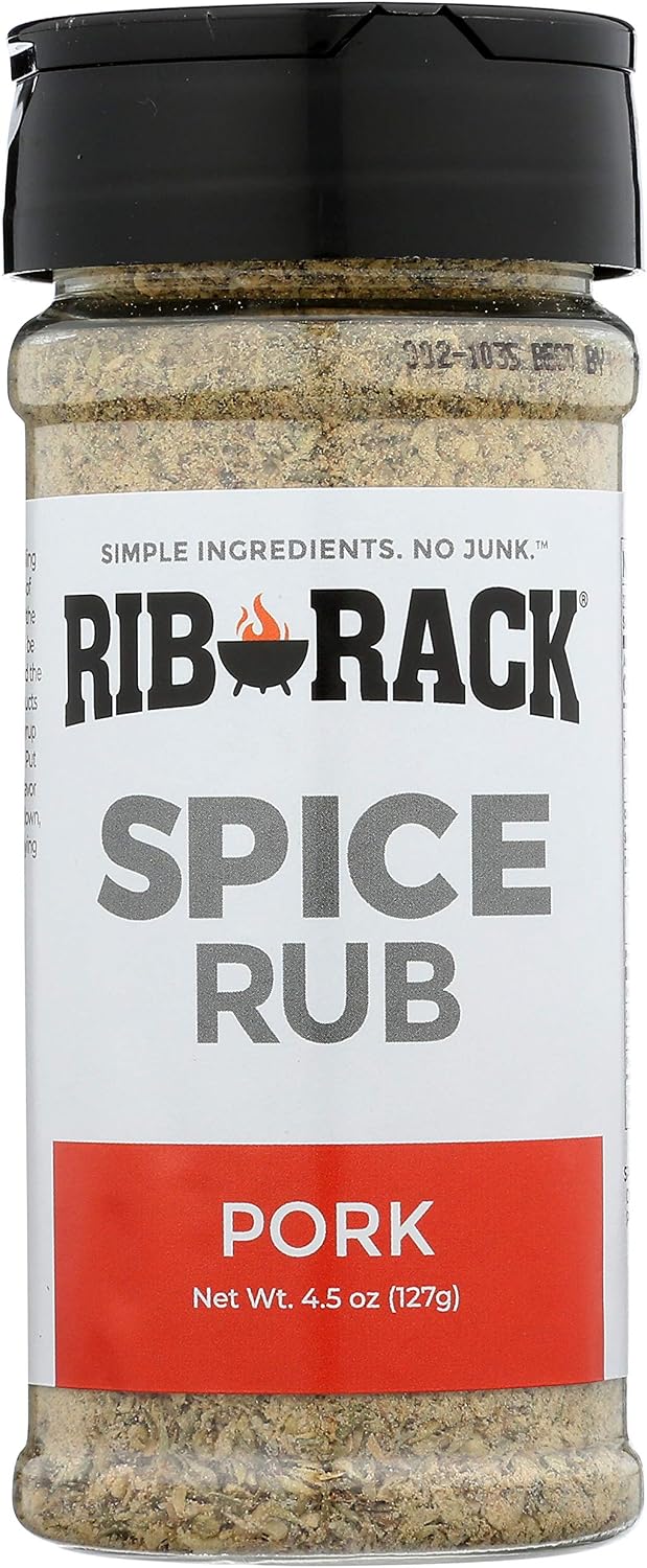Rib Rack Dry Spice Rub - Pork, 4.5 oz. - Meat Seasoning for BBQ, Grill, Smoker - All Natural Ingredients (Packaging May Vary)