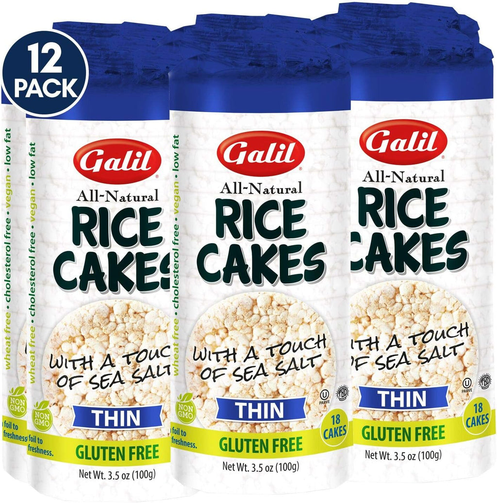 Galil Thin Rice Cakes with Salt, 3.5 Ounce (Pack of 12)