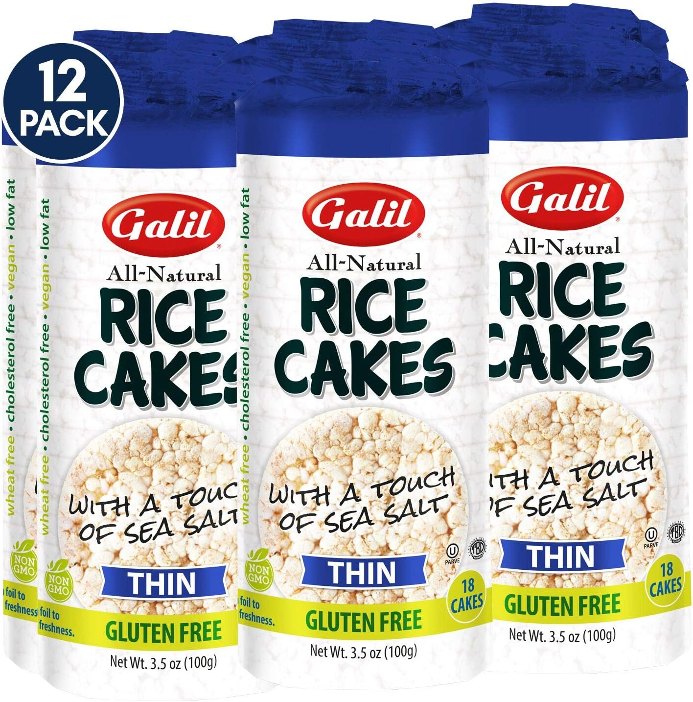 Galil Thin Rice Cakes with Salt, 3.5 Ounce (Pack of 12)