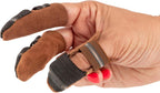 Leather Finger Cots Large 3-Pack - Thumb Thimble Finger Protectors for Sewing, Embroidery, Needlework, Felting, Knitting or Whittling - Sewing Supplies or Woodworking Tools by Kings County Tools