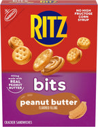 RITZ Bits Peanut Butter Sandwich Crackers, Snacks for Kids and Adults, Lunch Snacks, 8.8 oz