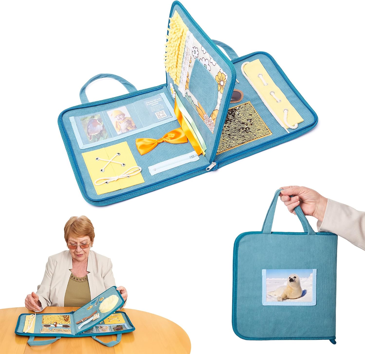 Fidget Blanket for Dementia | Calming & Comforting Dementia Activities for Seniors | Dementia Products for Elderly | Sensory Blanket | Helps with Alzheimer’s, Dementia, Asperger’s, Autism
