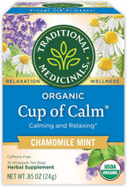 Traditional Medicinals Tea, Organic Cup of Calm, Calming & Relaxing with Chamomile Mint, 16 Tea Bags