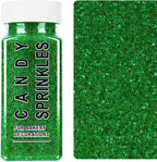 Green Sanding Sugar Sprinkles, 4.6 oz Edible Sparkling Sugar Crystals for Baking Topping, Cupcakes, Cookies, Ice Cream & Cake Decorating, Wedding Party Christmas Supplies