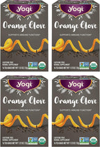 Yogi Tea Orange Clove - 16 Bags per Pack (4 Packs) - Limited Edition Organic, Caffeine-Free Holiday Tea - Immune Support - Includes Astragalus, Cinnamon, Ginger, Cardamom & More