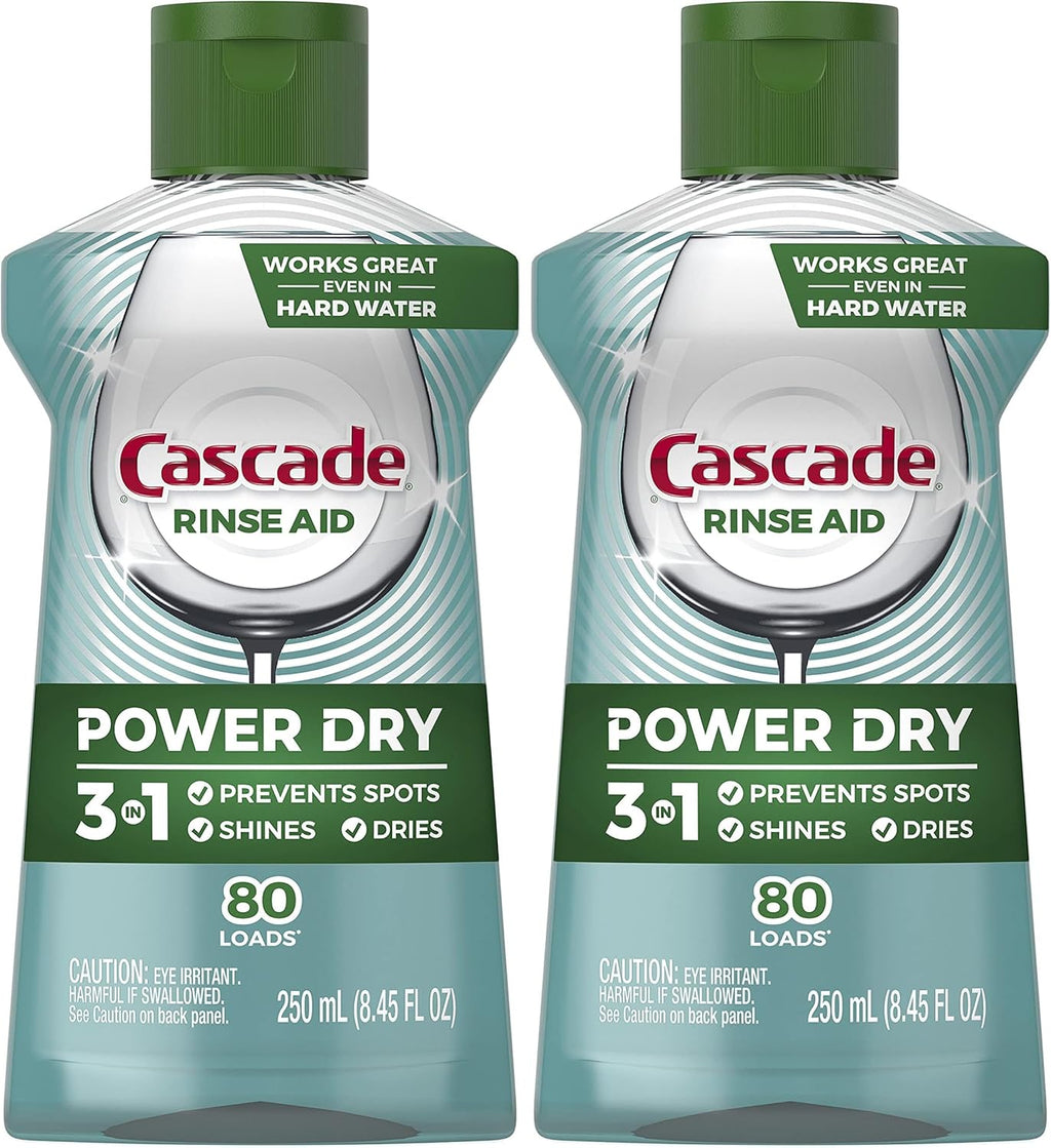 Cascade Dishwasher Rinse Aid, Pack of 2 | 8.45 fl oz | Packaging May Vary