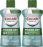 Cascade Dishwasher Rinse Aid, Pack of 2 | 8.45 fl oz | Packaging May Vary