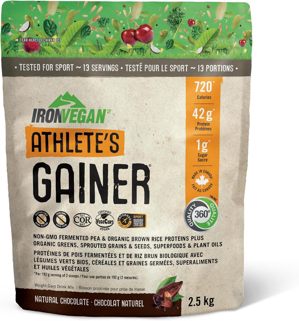 IRONVEGAN Gainer Chocolate Protein Powder, 2500 GR
