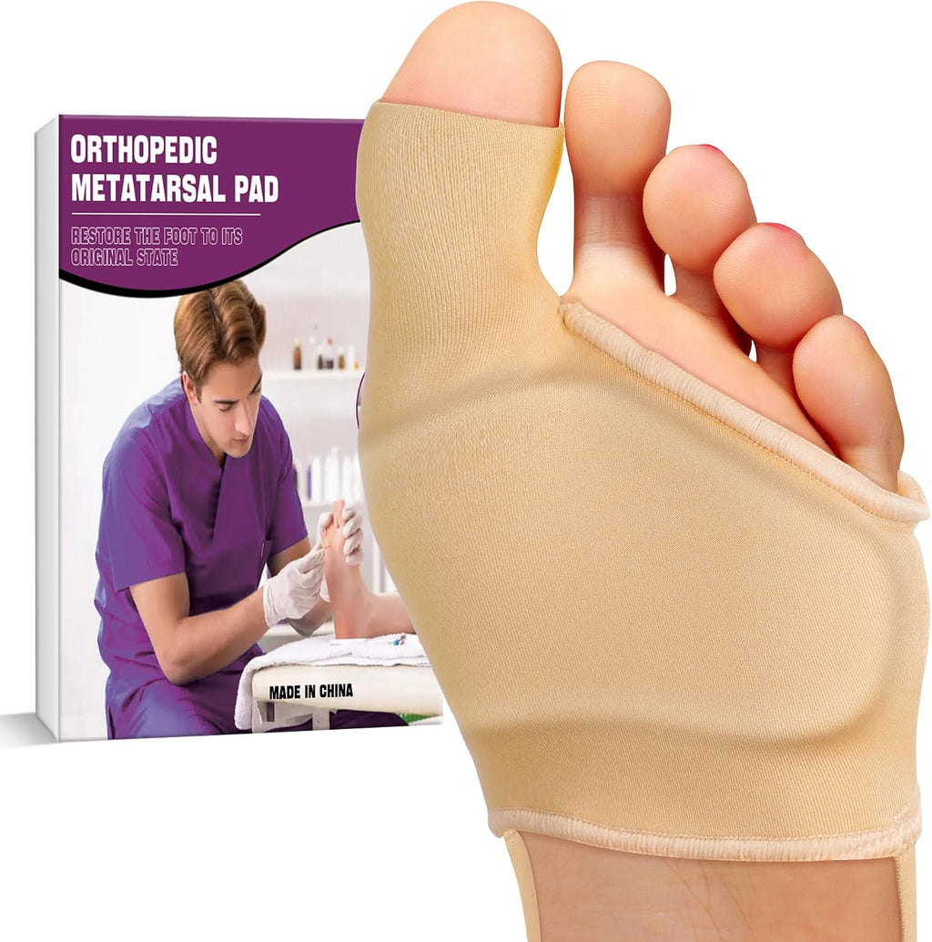 Orthopedic Metatarsal Pad,Breathable Ball of Foot Cushion with Anti-Slip Heel Grip,4 Sizes,Extra Thick Gel Pads & Adjustable Straps for Metatarsalgia relief.