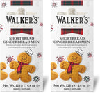 Walker’s Festive Shortbread Gingerbread Men - 4.4 oz Shortbread Cookie Box - Includes All-Butter Gingerbread Man Cookies (Pack of 2)