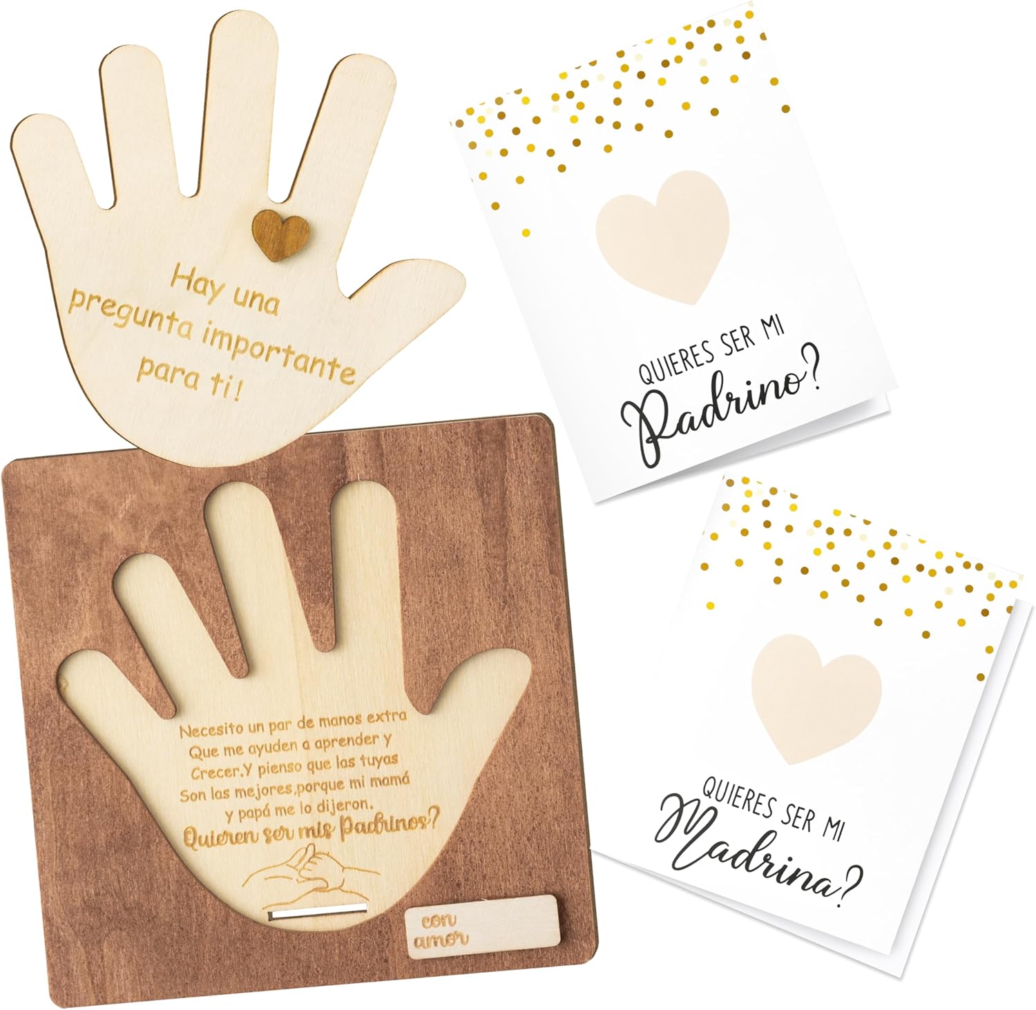 CJiangpo Will You Be My Godparents Proposal Gift, Palm Design Madrina Padrino Proposal Puzzle in Spanish Godmother Godfather Asking Card Gifts from Godchild, God Parents Announcement Baptism Present