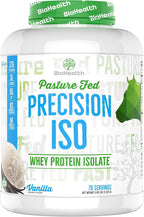 BioHealth Nutrition Precision ISO Vanilla (5lb) | 27g Premium Pasture Fed Whey Protein Isolate + Amino Acids | 70 Servings | Zero Sugar | GMO Free