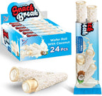 Snack Break Coconut Wafer Rolls, Rolled Wafer Cookies, Coconut Coated Delicious Snack, Individually Wrapped, Crunchy Sticks for On-the-Go, Coffee, Tea, Pack of 24