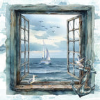 Anniversary House Tiflair PJ370240 3-Ply Napkins, Nautical View, Pack of 20