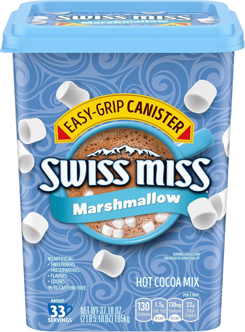 Swiss Miss Hot Cocoa Drink Mix, Milk Chocolate with Marshmallows, Hot Cocoa Bar Supplies, 37.18 oz. Canister