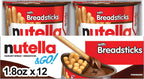 Nutella & GO! Chocolate Hazelnut Spread with Cocoa + Breadsticks, 12 Snack Packs, 1.8 oz Each