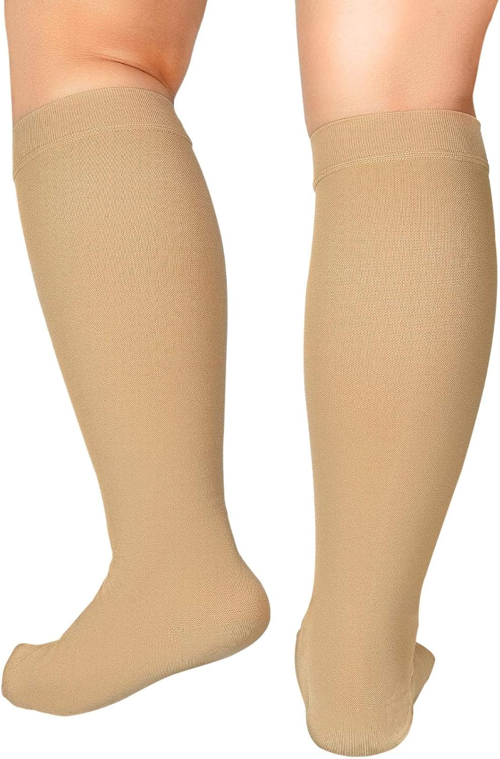 Extra Wide Calf Compression Socks for Women & Men, Plus Size Compression Socks 20-30 mmHg, Knee High Stockings to Prevent Swelling, Pain