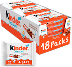 Kinder Chocolate, 18 Four Count Packs, Milk Chocolate Bar with Creamy Milky Filling, Individually Wrapped Candy, 1.8 oz Each