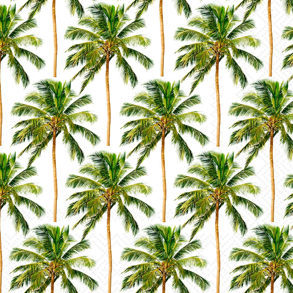 IHR Ideal Home Range Cocktail Napkins Disposable 3-Ply Paper Party Napkin Pack, 5" x 5", Palm Trees Pattern, 20-Count